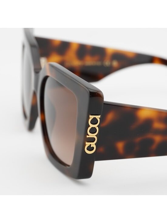 Gucci GG2039S 002 Sunglasses Havana Butterfly Frame, Brown Gradient Lenses